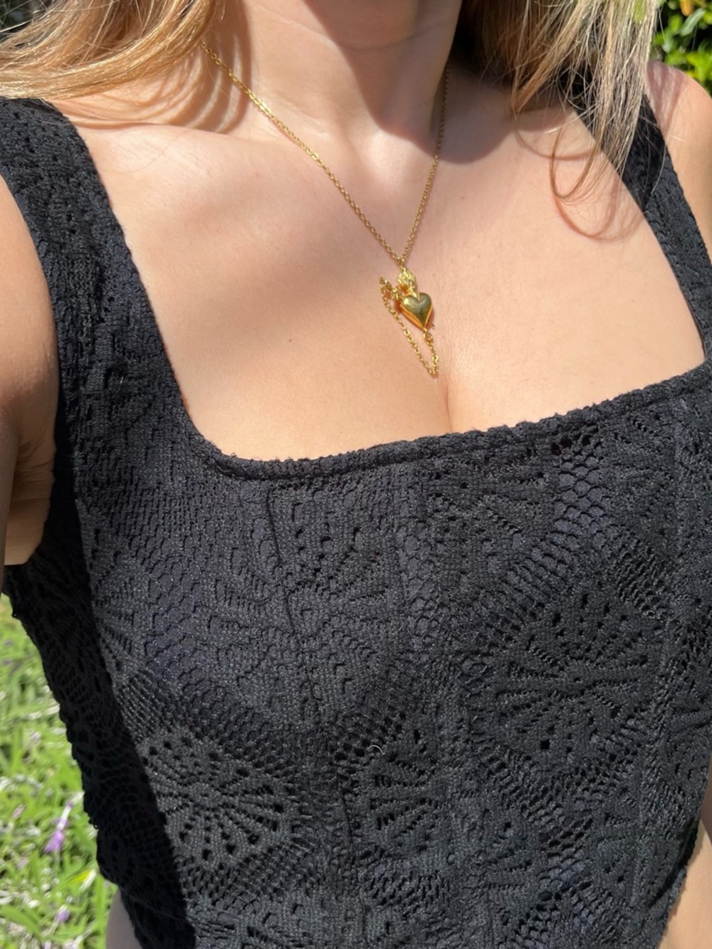 American Eagle Corset Top Black Crochet Lace Adjustable Medium Festival Hippie - Picture 8 of 8
